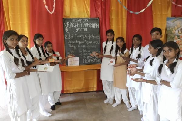 On the occasion of Raksha Bandhan, Mehndi and Rakhi making competition were organised in the school in which students participated enthusiastically.